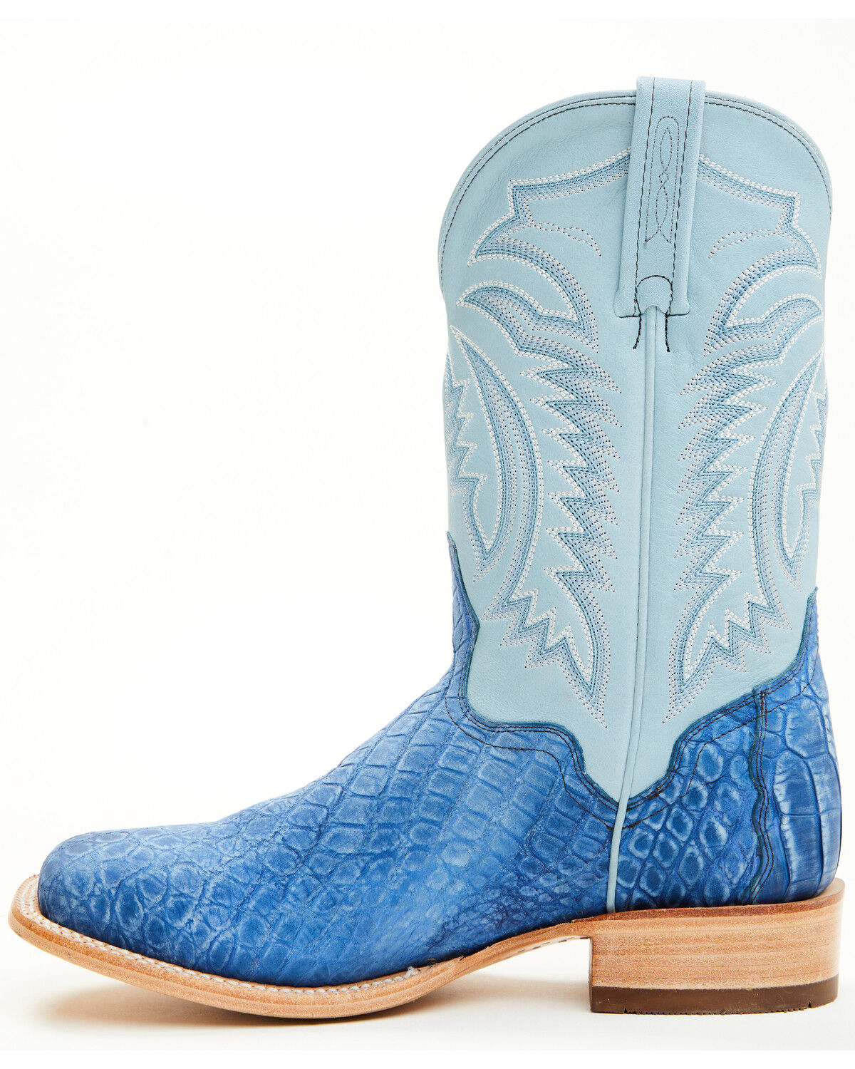 Image #3 - El Dorado Men's Exotic American Alligator Western Boots - Broad Square Toe, Blue, hi-res
