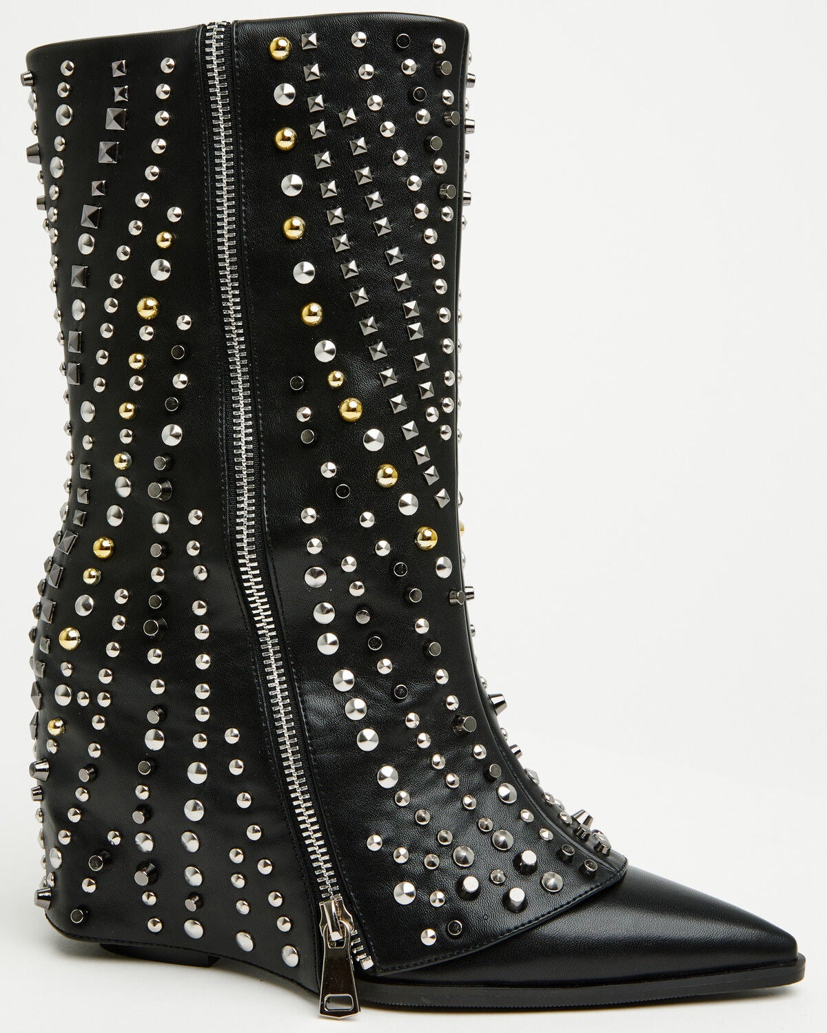 Image #2 - Azalea Wang Women's Hematine Studded Fashion Boots - Snip Toe, Black, hi-res