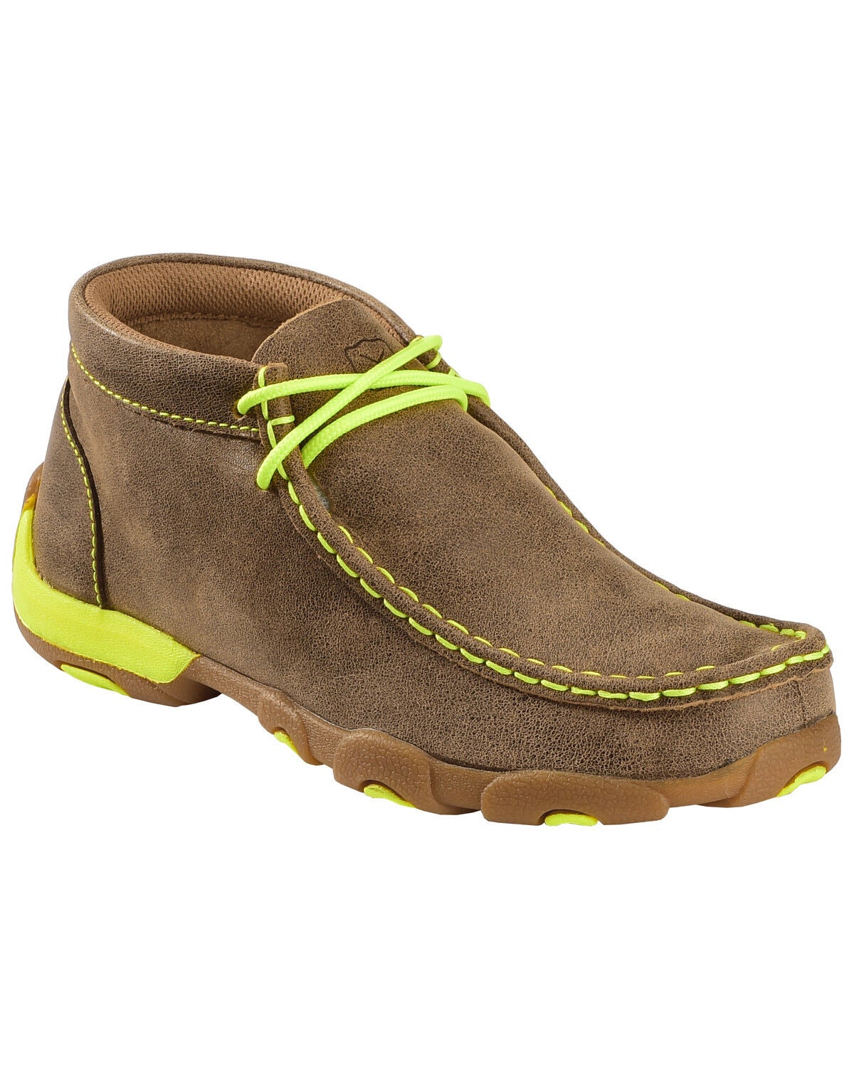 Twisted X Men's Bomber Neon Yellow Driving Mocs - Comfortable & Lightweight, Size 7.5 D