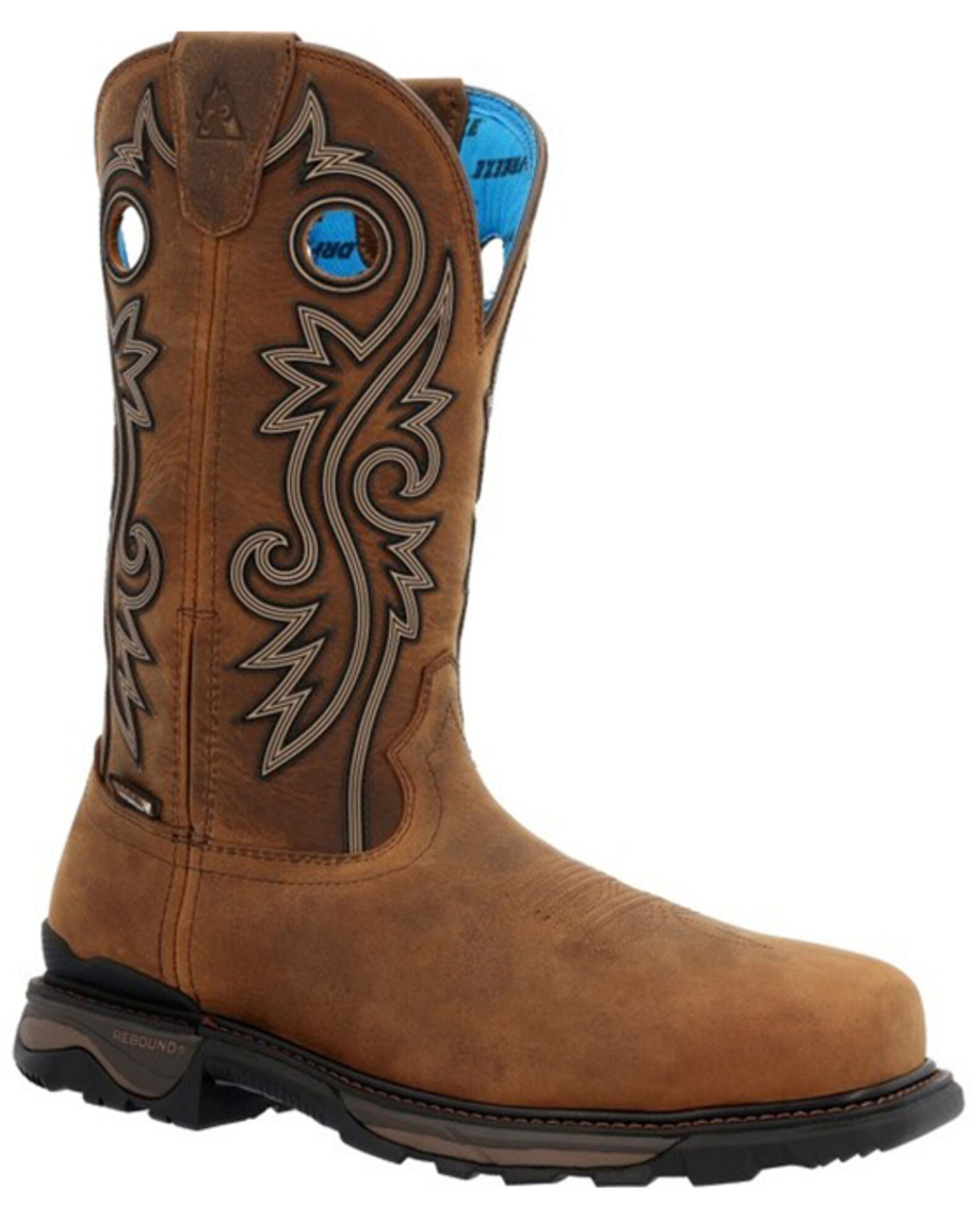 Image #1 - Rocky Men's Waterproof Pull On Work Boot - Carbon Toe, Brown, hi-res