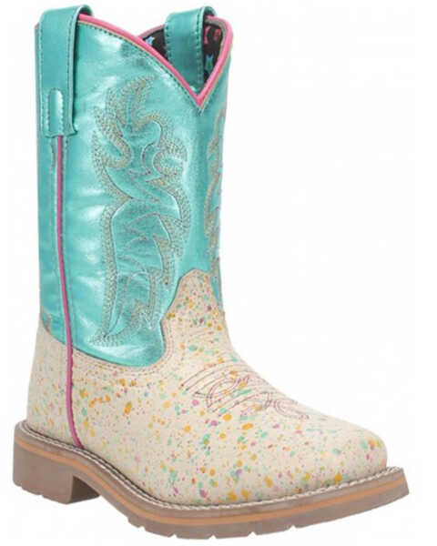 Dan Post Toddler Girls' Splatt Western Boots - Square Toe, Natural, hi-res