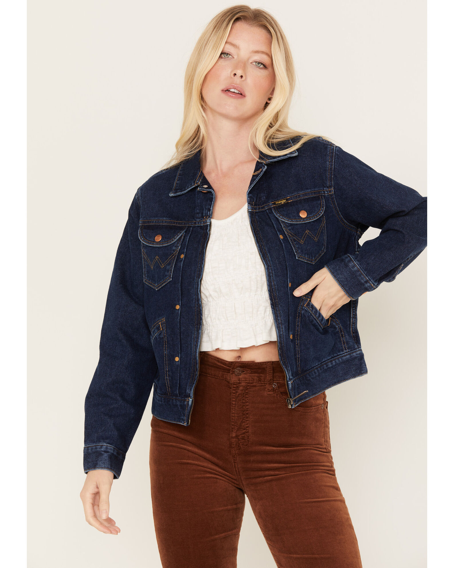 Flannel lined denim jacket womens clearance