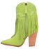 Image #3 - Dingo Women's Crazy Train Leather Booties - Pointed Toe , Moss Green, hi-res