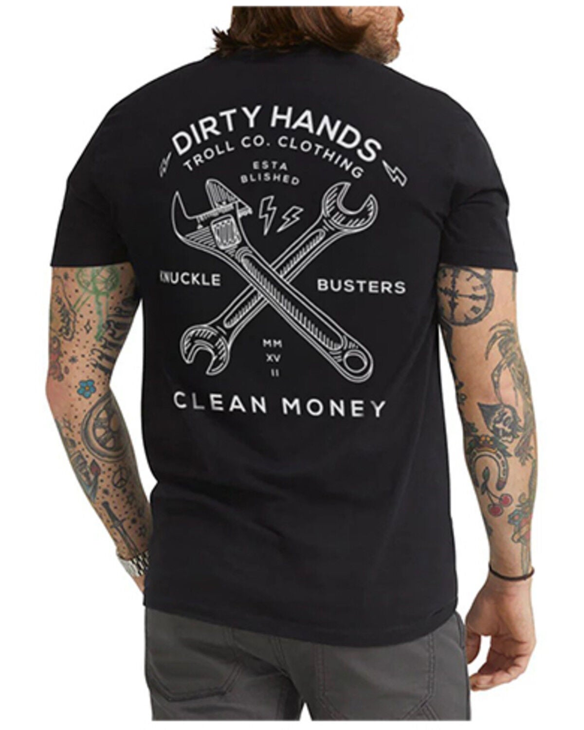 Image #1 - Troll Co Men's Twisting Wrenches Short Sleeve Graphic T-Shirt, Black, hi-res