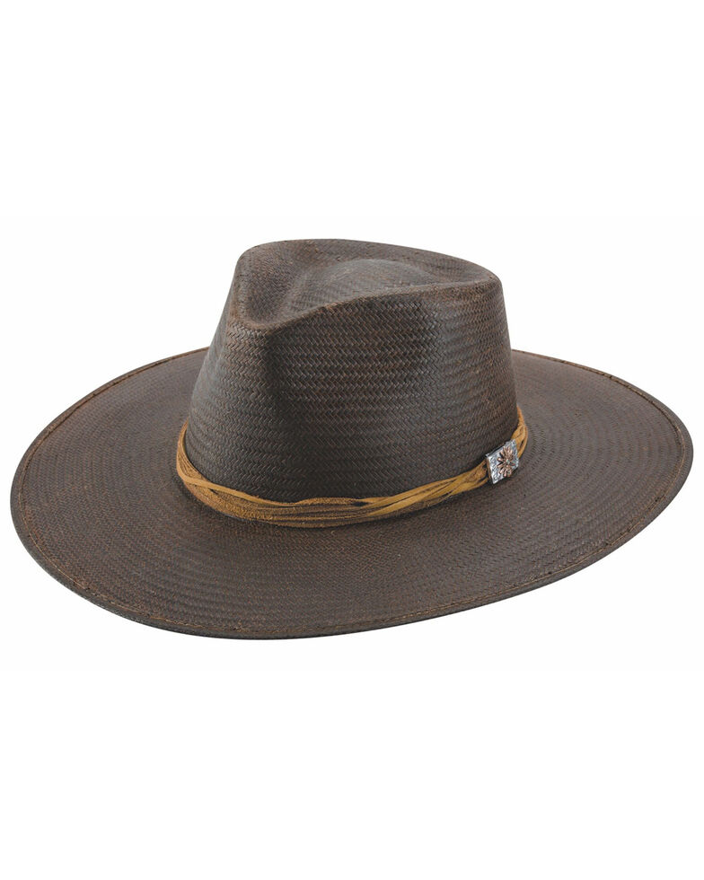 Bullhide Women's Black Riverview Town Shantung Panama Straw Fashion Hat , Black, hi-res