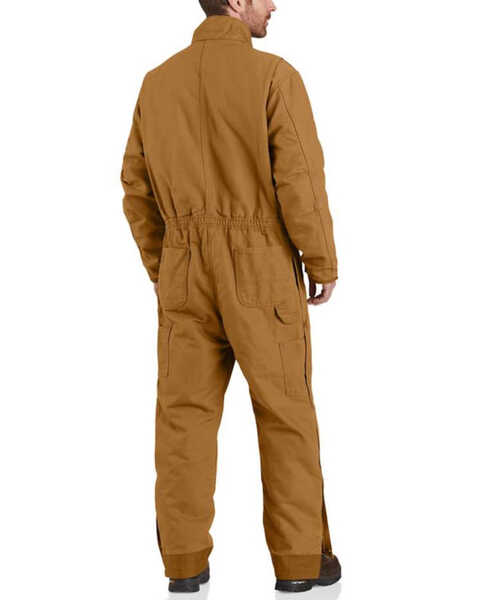 Image #2 - Carhartt Men's Brown M-Washed Duck Insulated Work Coveralls - Tall , Brown, hi-res