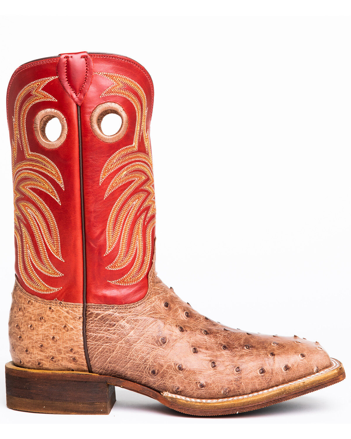justin cognac ostrich boots