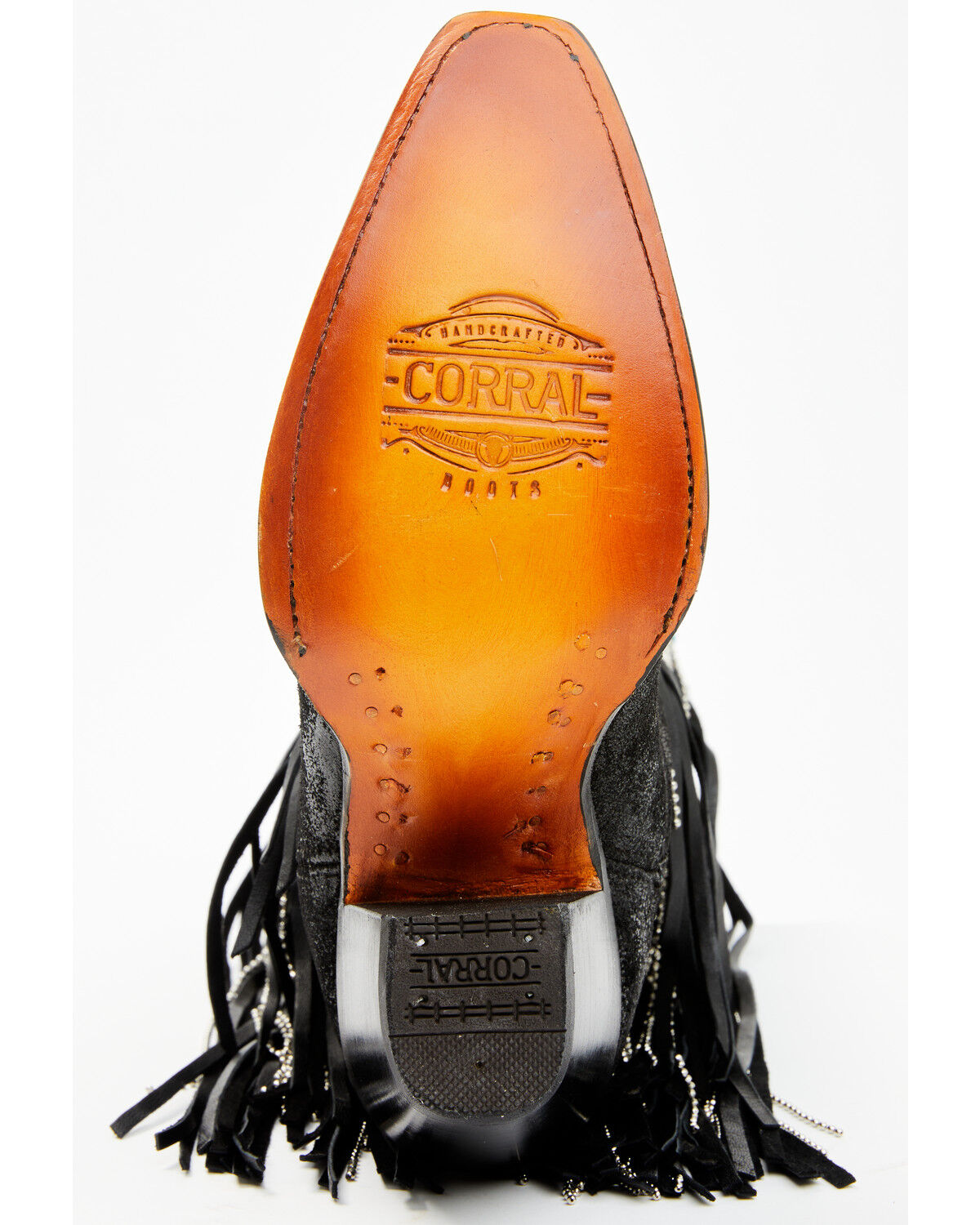 Image #7 - Corral Women's Embroidered and Crystal Eagle Fringe Western Boots - Snip Toe, Black, hi-res