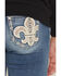 Image #4 - Miss Me Girls' Medium Wash Fleur de Lis Pocket Bootcut Denim Jeans, Medium Wash, hi-res