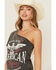 Image #2 - Youth in Revolt Women's Americana One Shoulder Tee, Black, hi-res