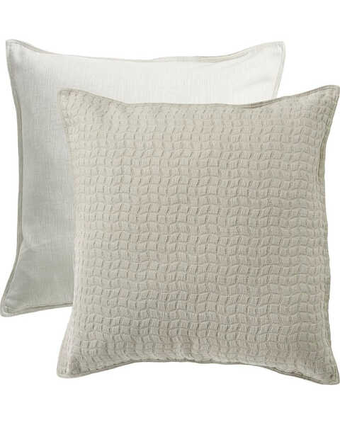 HiEnd Accents Grey Wilshire Reversible Textured Fabric Euro Sham , Light Grey, hi-res