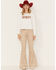 Image #2 - Blended Women's Howdy Sequin Graphic Long Sleeve Tee, Ivory, hi-res