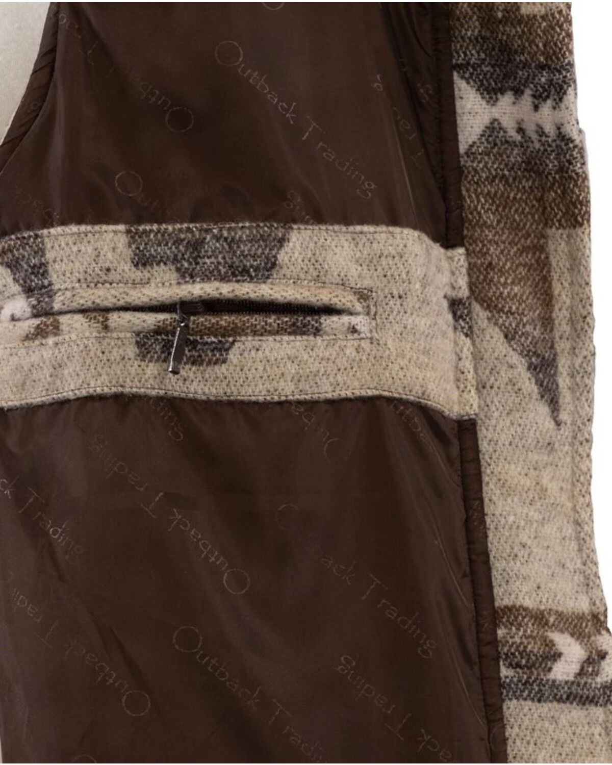 Image #3 - Outback Trading Co Women's Rosalie Southwestern Print Zip-Up Vest - Plus, Cream, hi-res