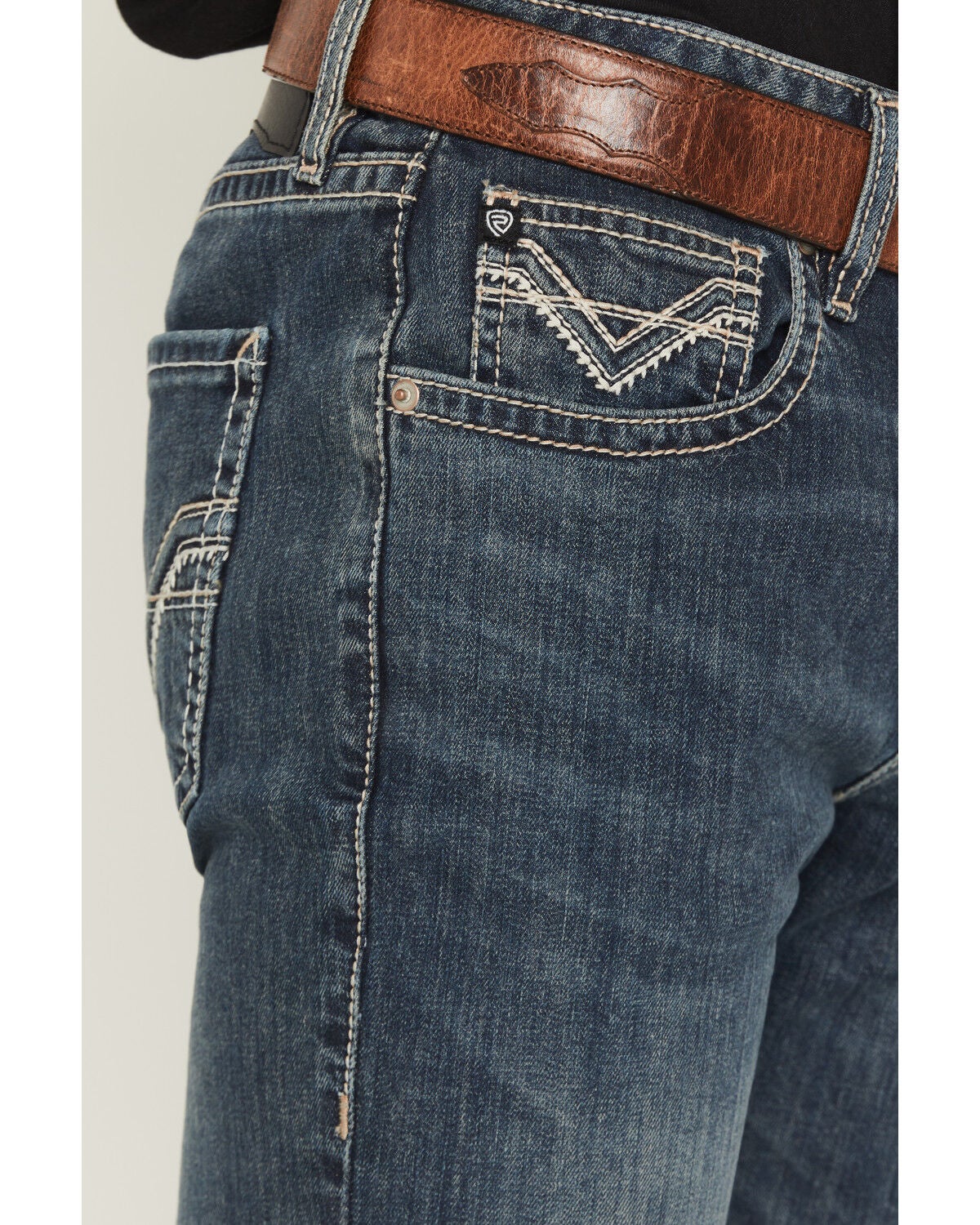 Image #2 - Rock & Roll Denim Men's Dark Wash Pistol Bootcut Reflex Stretch Denim Jeans, Dark Wash, hi-res
