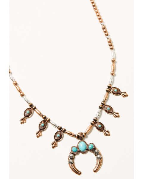 Shyanne Women's Cactus Rose Crescent Necklace, Rust Copper, hi-res