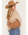 Image #1 - Idyllwind Women's Sabre Star Suede Shoulder Bag, Brown, hi-res