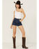 Rolla's Women's Dusters Medium Wash High Rise Shorts, Blue, hi-res