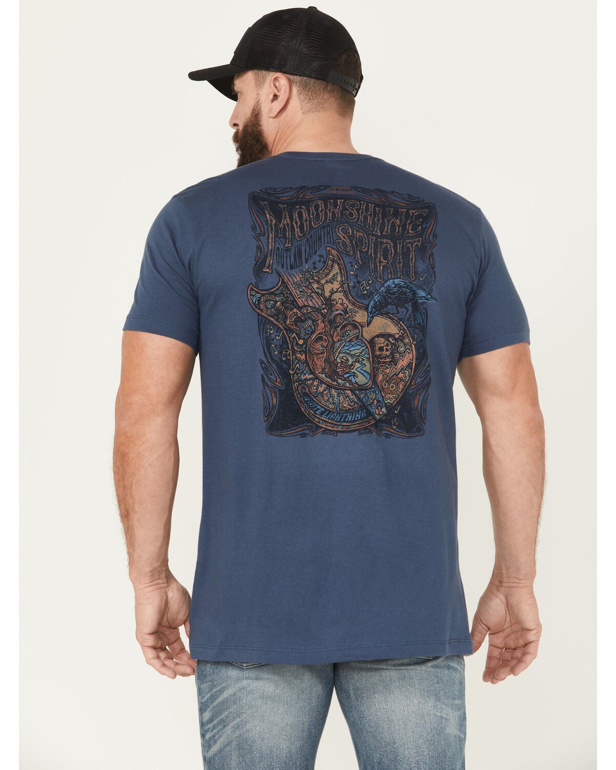 Moonshine Spirit&reg; Men's Heart Guitar Short Sleeve Graphic T-Shirt, Navy, hi-res