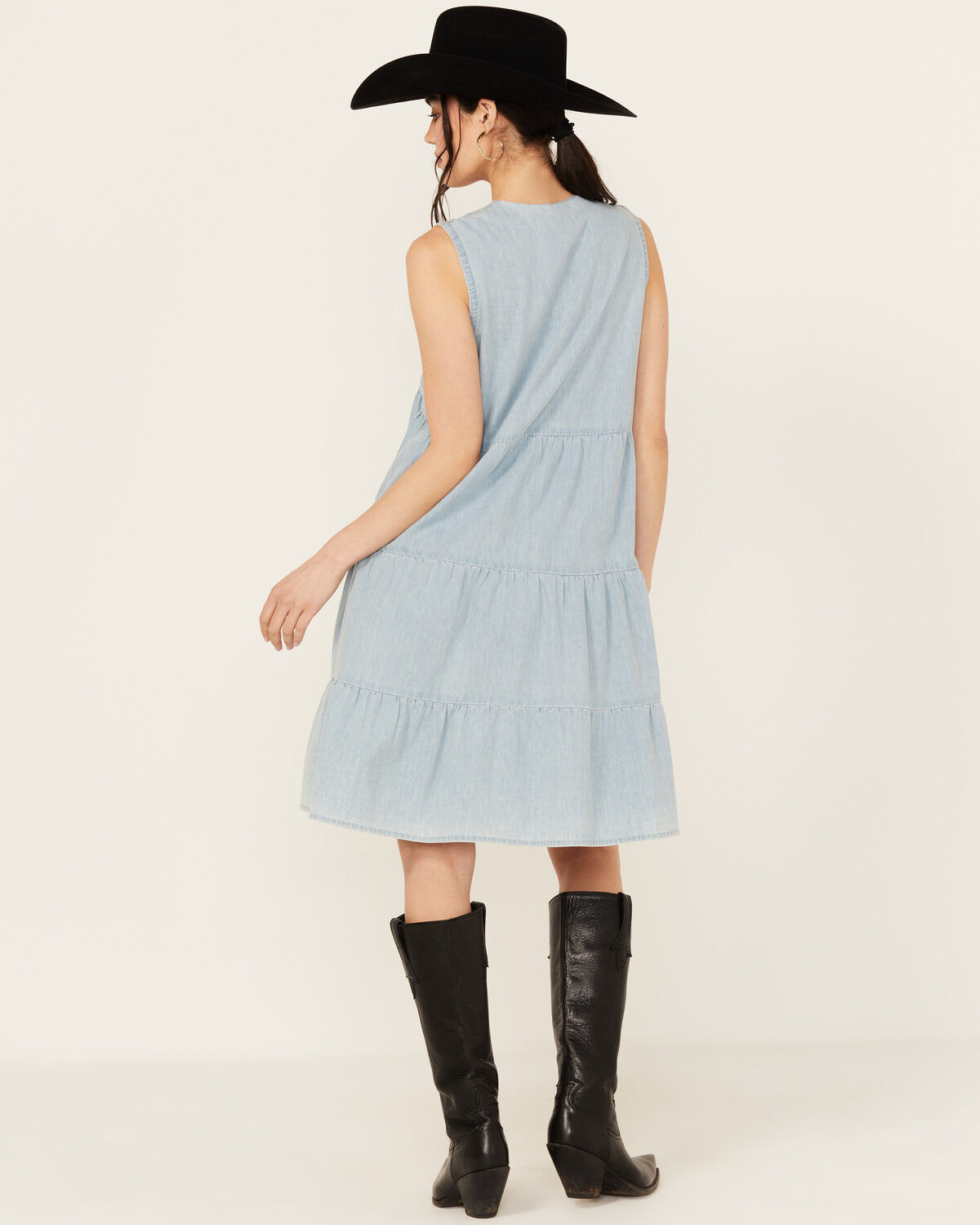 Image #4 - Roper Women's Sleeveless Embroidered Mini Dress, Blue, hi-res