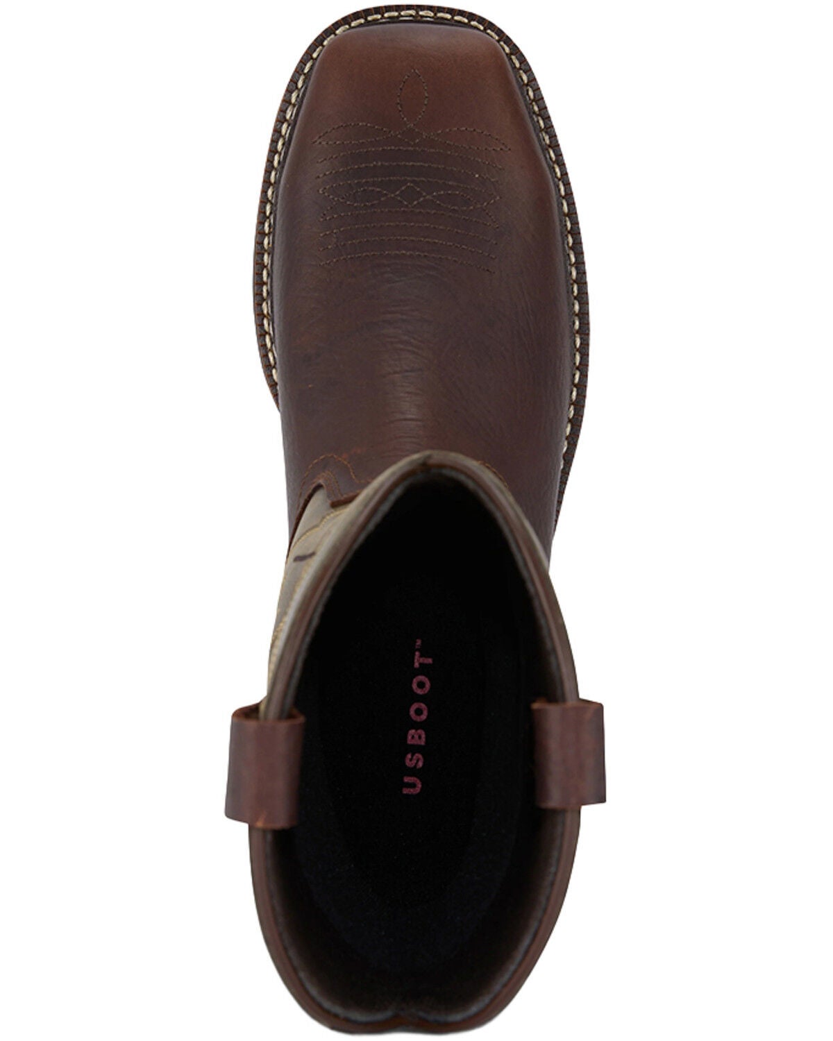Image #6 - US Boot Men's Waterproof Pull-On Work Boots - Steel Toe, Brown, hi-res