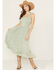 Image #2 - Panhandle Women's Chiffon Embroidered Sleeveless Midi Dress, Sage, hi-res