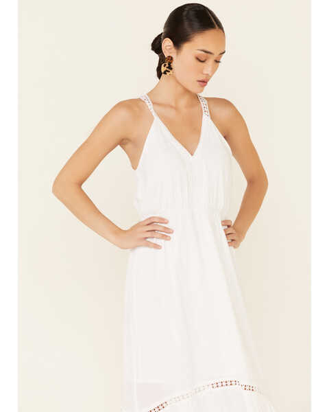 Image #3 - Molly Bracken Women's White Lace Trim Maxi Dress, White, hi-res