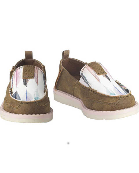 Ariat Toddler-Girls' Anna Southwestern Slip-On Casual Shoe - Moc Toe , Tan, hi-res
