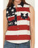 Image #3 - Shyanne Women's Americana Print Bubba Sleeveless Snap Western Shirt, Red, hi-res