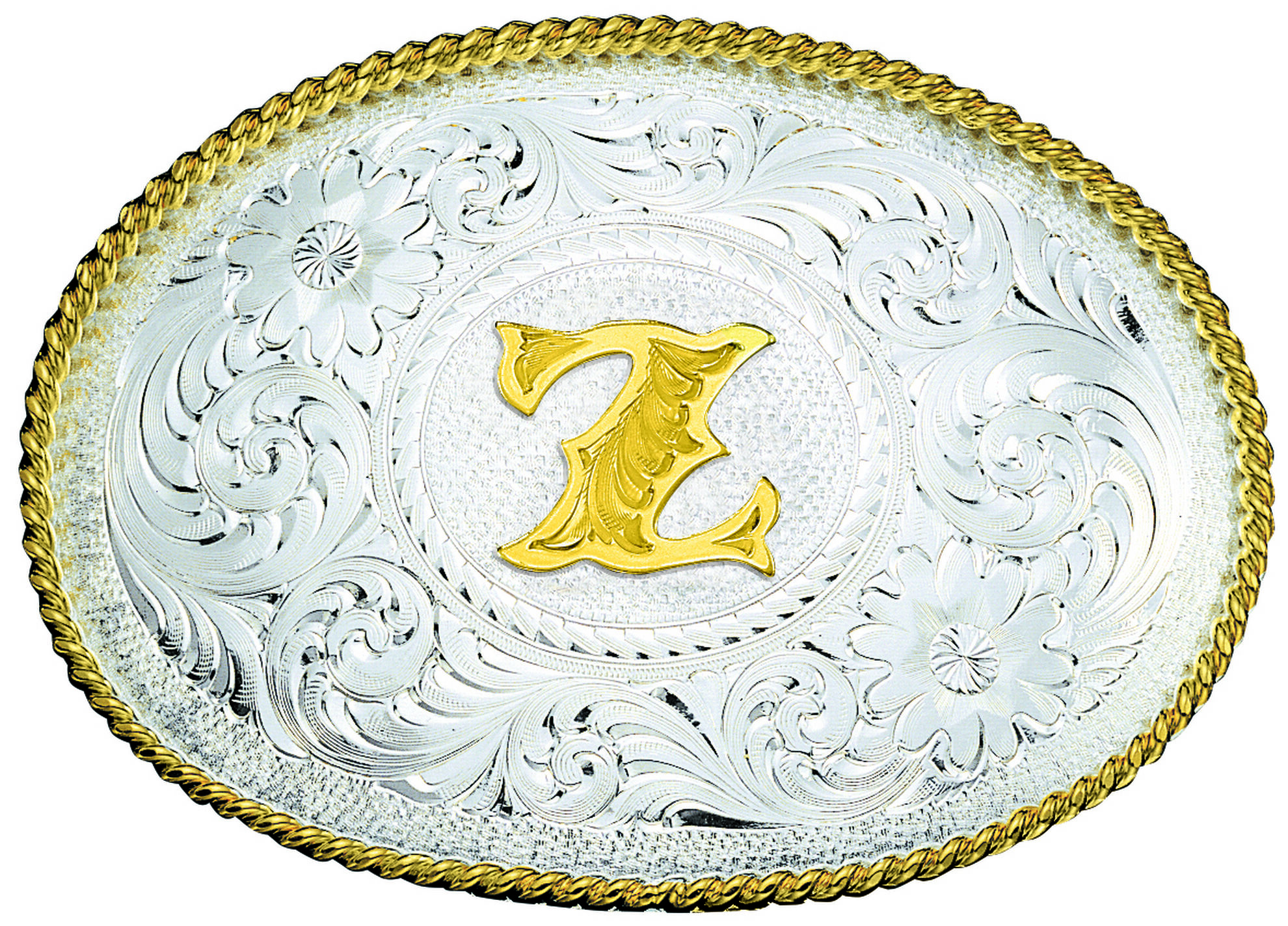 Image #1 - Montana Silversmiths Engraved Initial Z Western Belt Buckle, Multi, hi-res