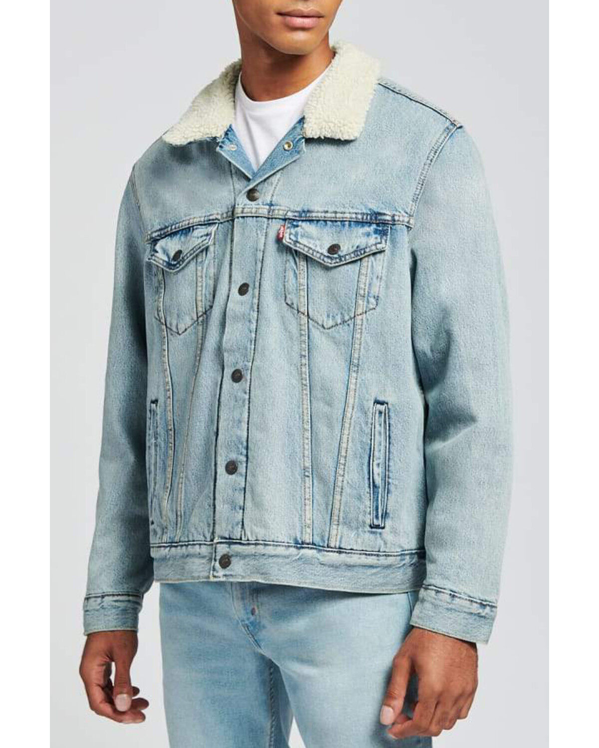 levi sherpa jean jacket mens