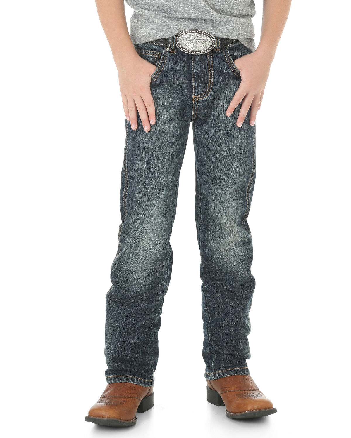 Image #2 - Wrangler Retro Boys' 1-7 Low Slim Straight Jeans, Indigo, hi-res