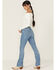 Image #3 - Shyanne Women's Georgia Medium Wash High Rise Skinny Bootcut Stretch Denim Jeans, Medium Wash, hi-res