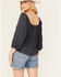 Image #4 - Eyeshadow Women's Battenburg Lace Trim Top, Navy, hi-res