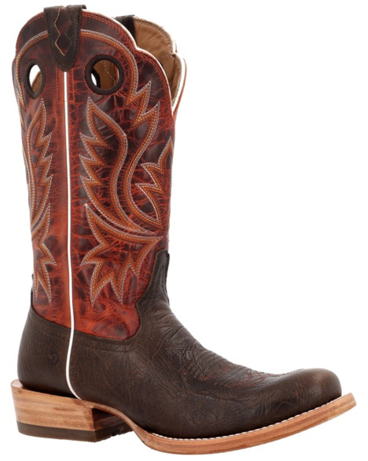 Image #1 - Durango Men's PRCA Collection Shrunken Bullhide Western Boots - Square Toe, Brown, hi-res