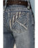 Image #4 - Rock & Roll Denim Girls' Embellished Pocket Panel Bootcut Jeans, Blue, hi-res