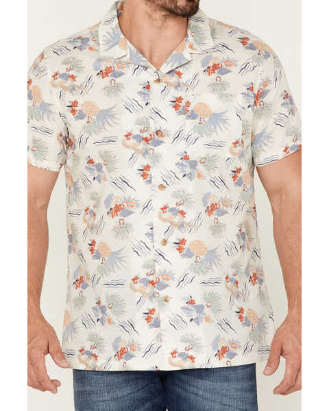 Image #3 - Pendleton Men's Hula Girl Tropical Print Short Sleeve Button-Down Western Shirt , White, hi-res