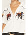 Image #3 - Wrangler X Lainey Wilson Women's Cowboy Short Sleeve Snap Camp Shirt, White, hi-res
