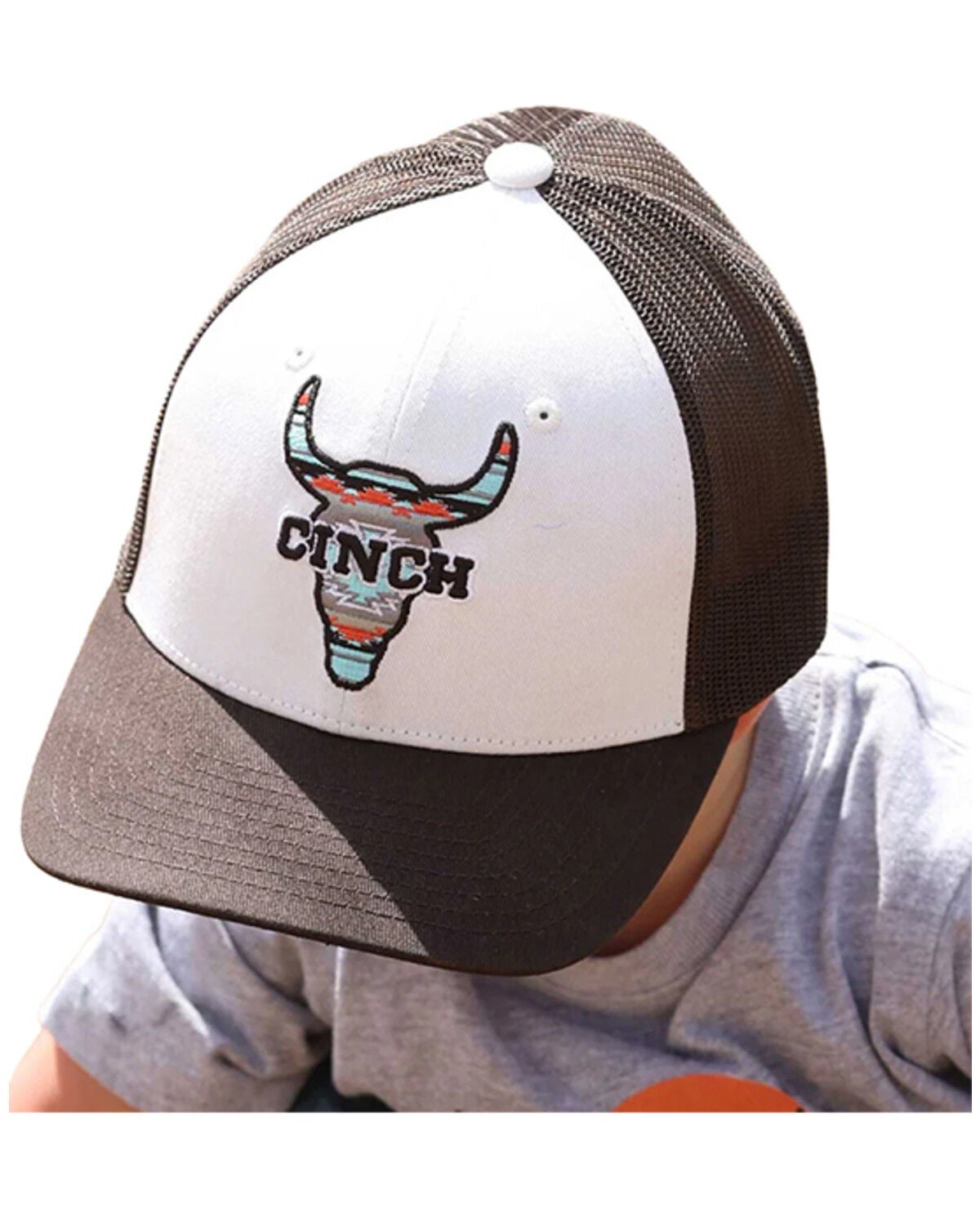 Image #1 - Cinch Boys' Logo Patch Ball Cap, Brown, hi-res