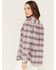 Image #4 - North River Women's Plaid Print Long Sleeve Button Down Boyfriend Shirt, Violet, hi-res