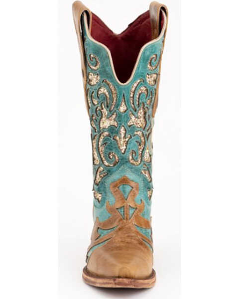 Image #4 - Ferrini Women's Country Glitz Western Boots - Square Toe, Cognac, hi-res