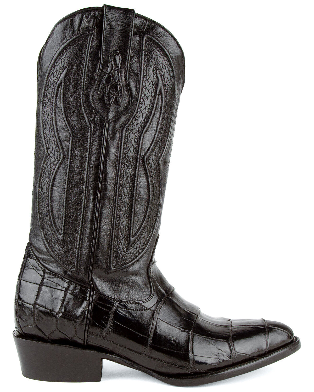 Image #2 - Ferrini Men's Stallion Alligator Belly Western Boots - Round Toe, Black, hi-res