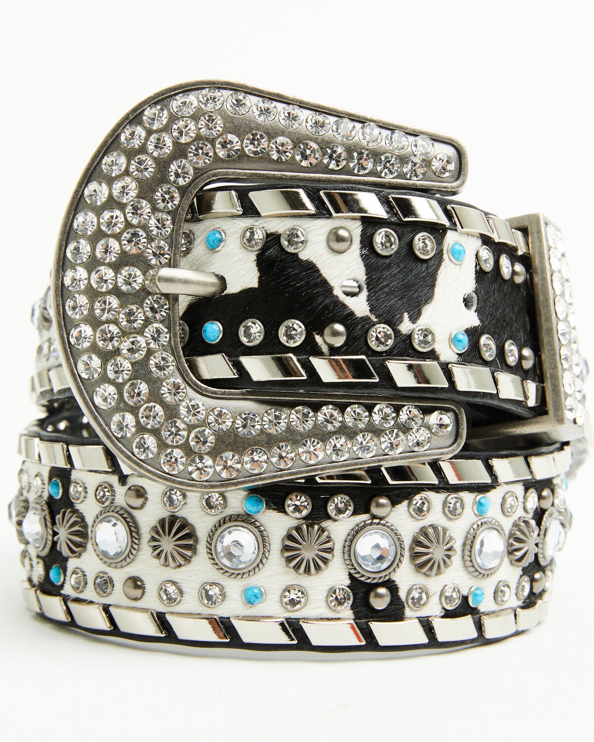 Shyanne Women's Noemi Hairon Embellished Leather Belt, Black, hi-res