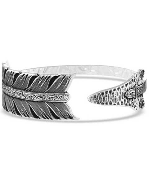 Montana Silversmiths Women's Timber Ridge Arrow Cuff Bracelet, Silver, hi-res
