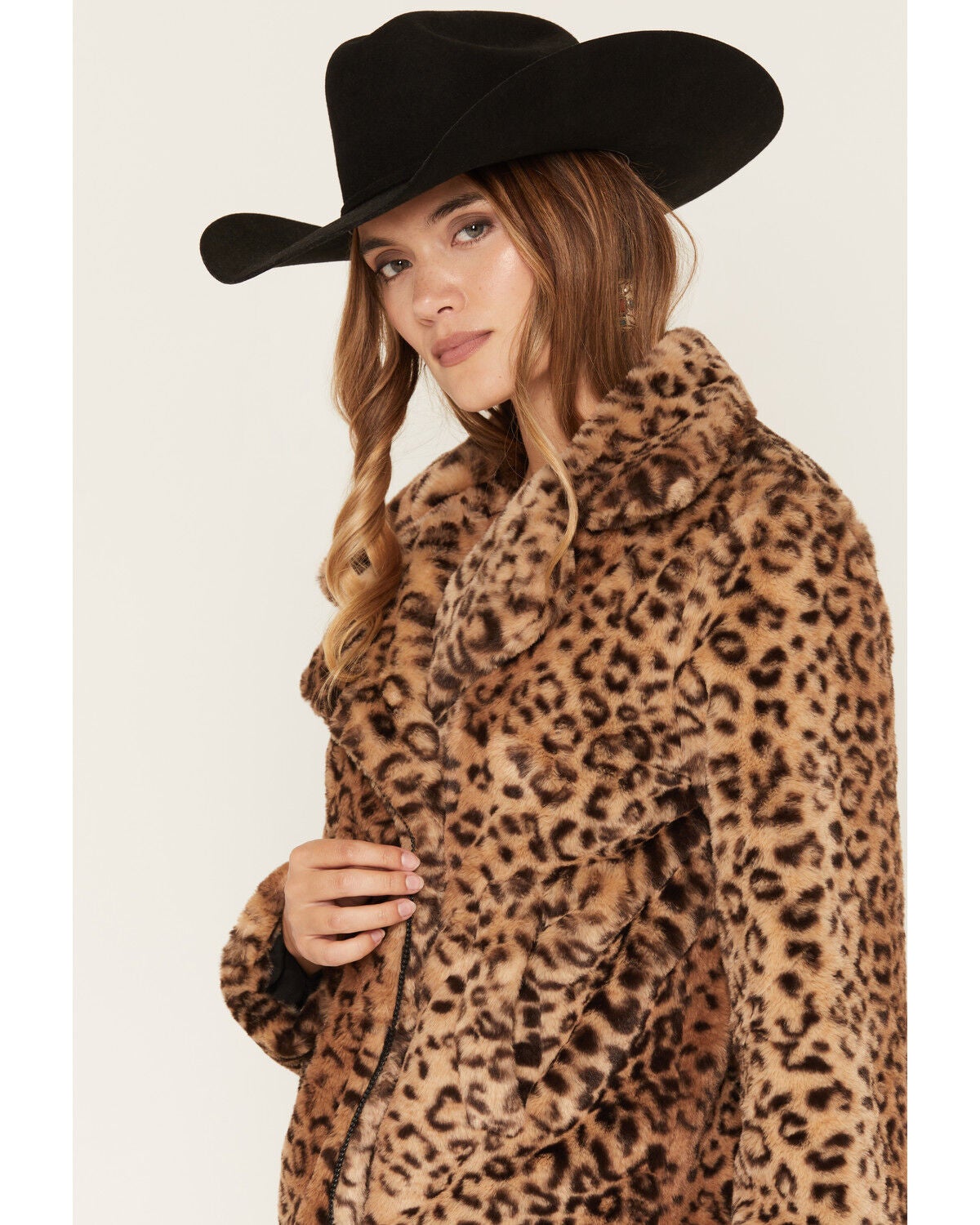 Image #2 - Becca Women's Leopard Print Faux Fur Moto Jacket, Leopard, hi-res