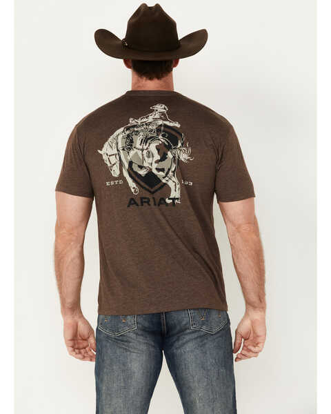Ariat Men's Boot Barn Exclusive Abilene Shield Short Sleeve Graphic T-Shirt, Brown, hi-res