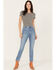 Image #1 - Rolla's Women's Medium Wash High Rise Cyprus Dusters Straight Jeans, Medium Wash, hi-res