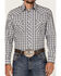 Image #3 - Rough Stock By Panhandle Men's Dobby Small Plaid Print Long Sleeve Pearl Snap Western Shirt, White, hi-res