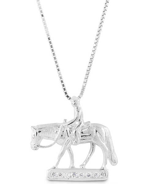  Kelly Herd Women's Small Western Pleasure Horse Necklace , Silver, hi-res