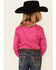 Wrangler Girls' Snap Long Sleeve Western Shirt , Pink, hi-res