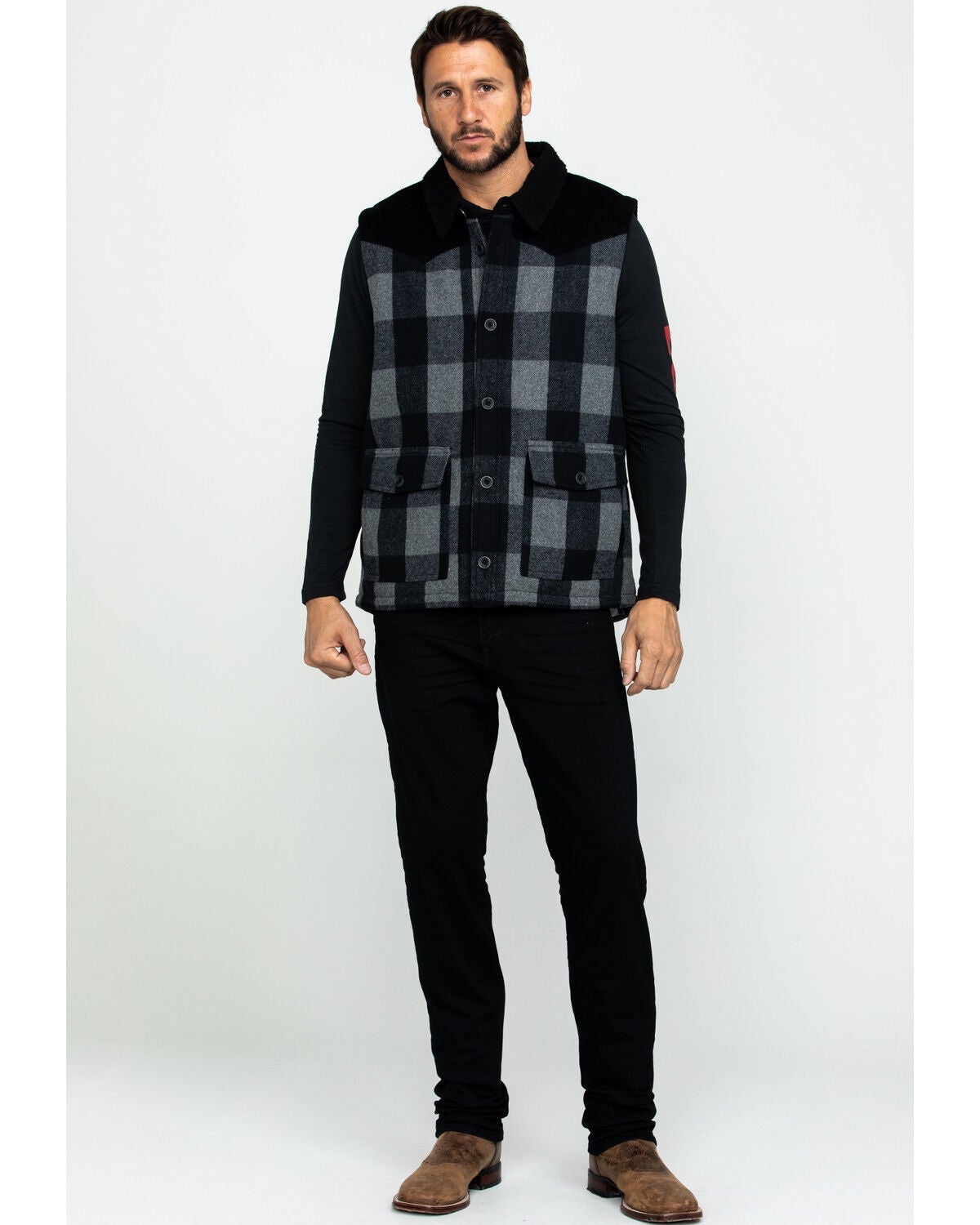 Image #6 - Moonshine Spirit&reg; Men's Countryman Buffalo Check Plaid Corduroy Vest, , hi-res